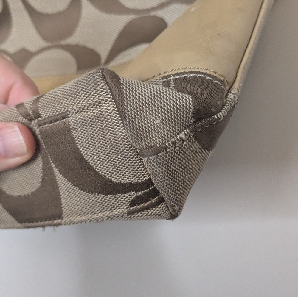 Coach Hallie Signature Canvas Large Shoulder Bag - Brown, tan, pink - Picture 4 of 11